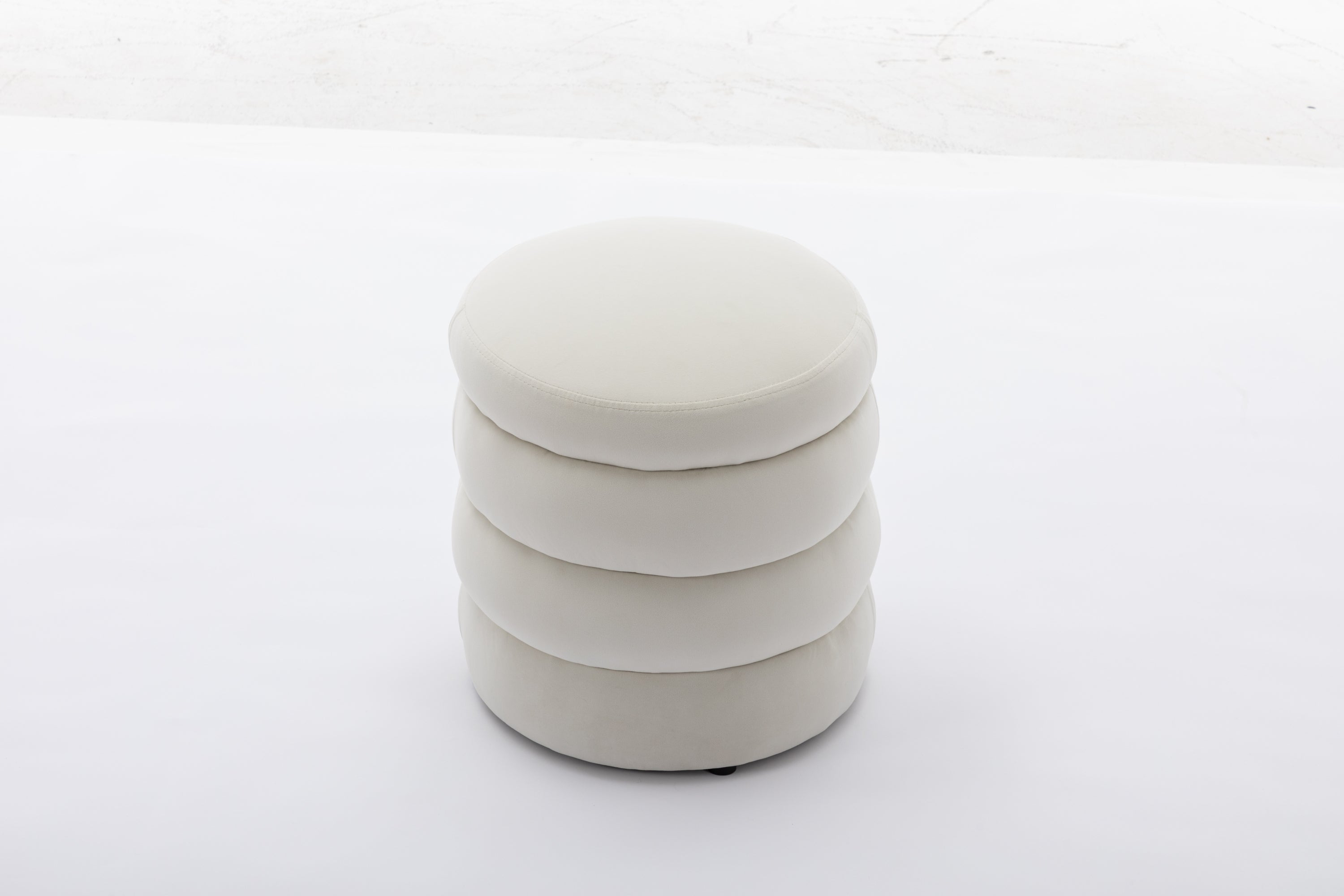 Boucle/Velvet Round Ottoman Footrest Stool
