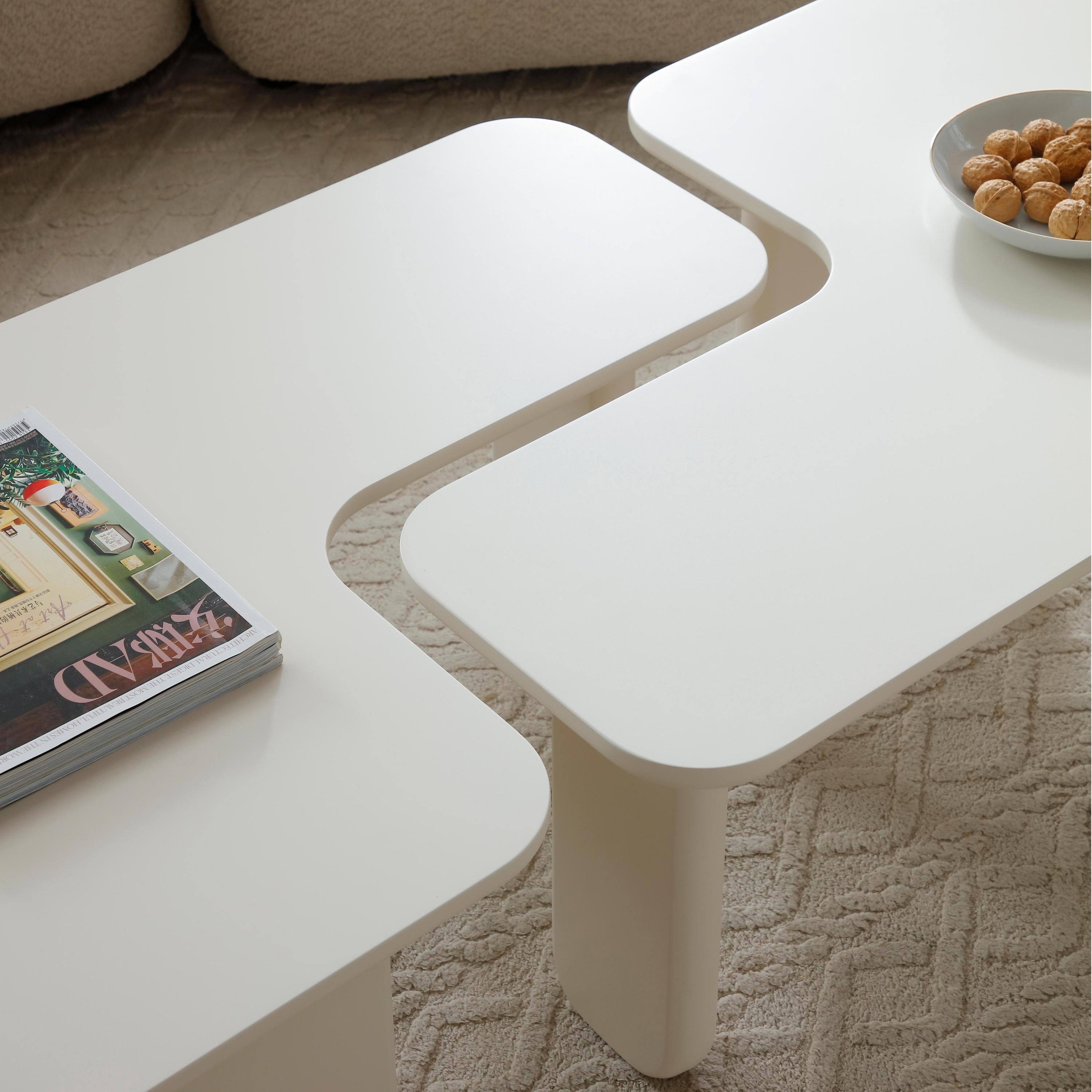 35.43' L-Shape Modern Coffee Table