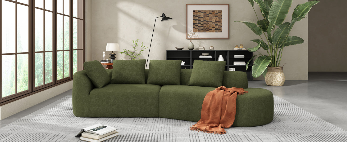 116' Modern Curved Sectional Sofa for Living Room