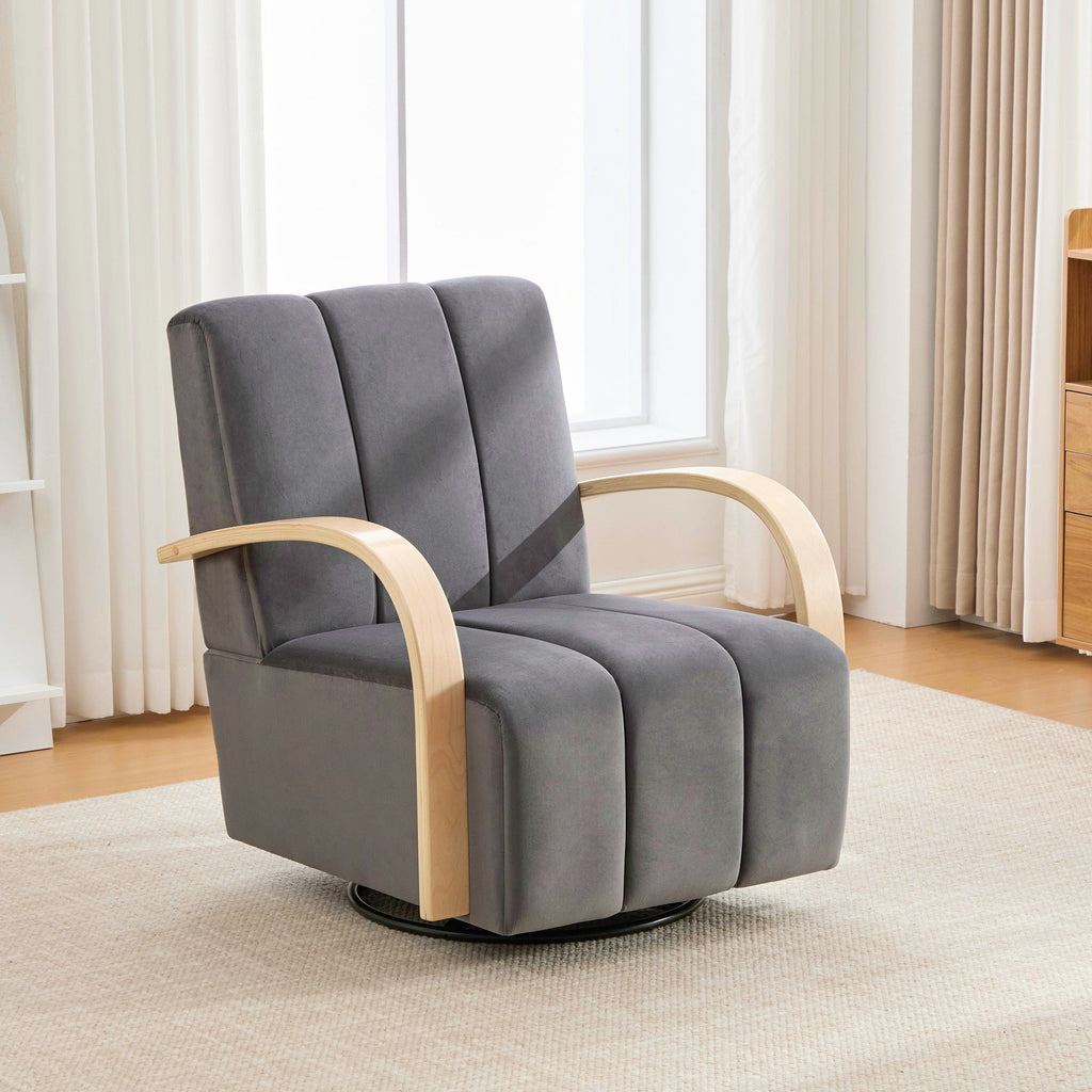 Modern Upholstered 360° Swivel Accent Chair