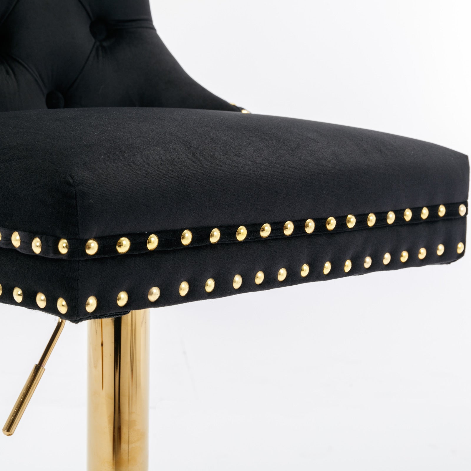 Modern Upholstered Swivel Velvet Barstools (Set of 2)