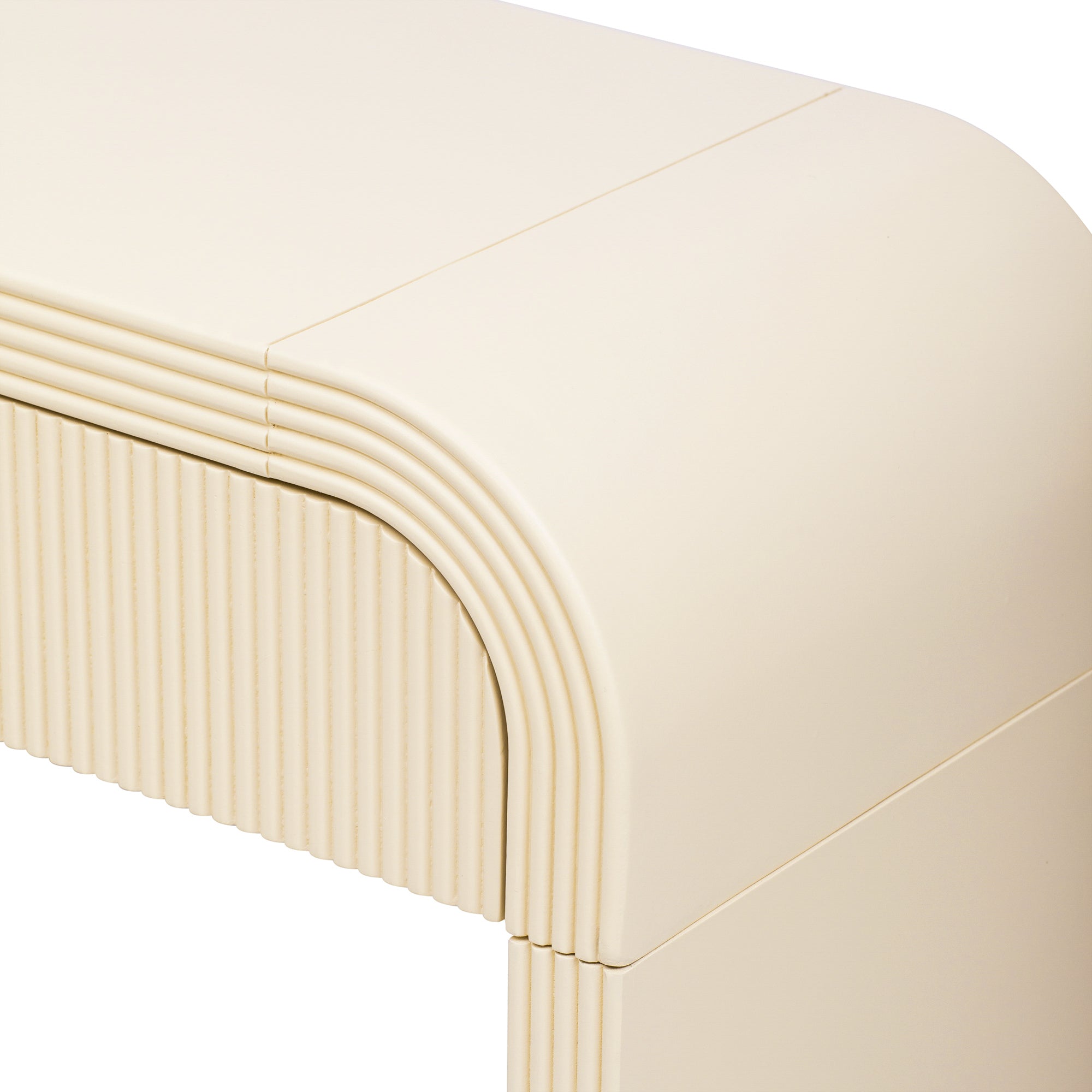 Modern Console Fluted Entryway Table with Rounded Silhouette