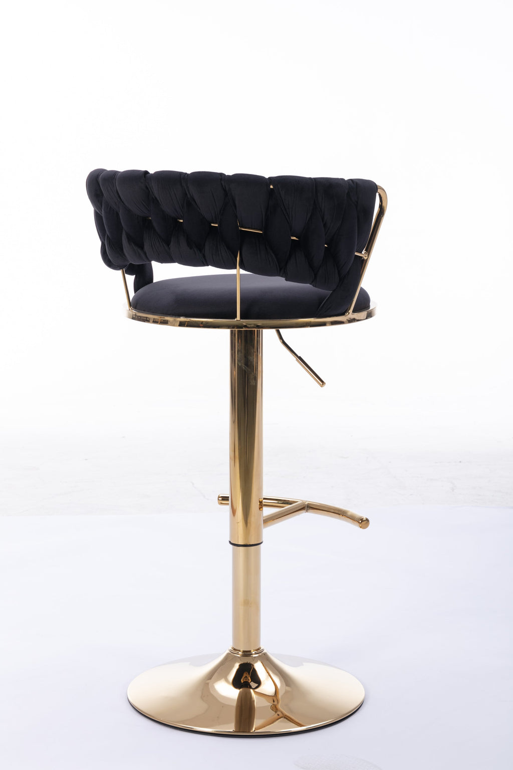 Swivel Height Adjustable Velvet Bar Stools with Golden Leg (Set of 2 )