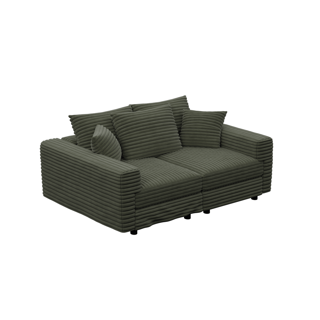 82.7' Modern Comfy Cloud Couch Sofa with Soft Pillows + Ottomans Option