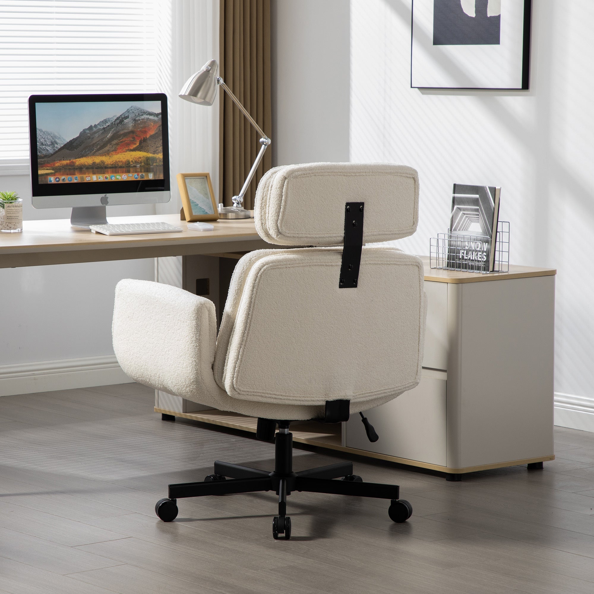 Pet Friendly Criss Cross Chair Swivel Task Office Chairs with Wide Seat