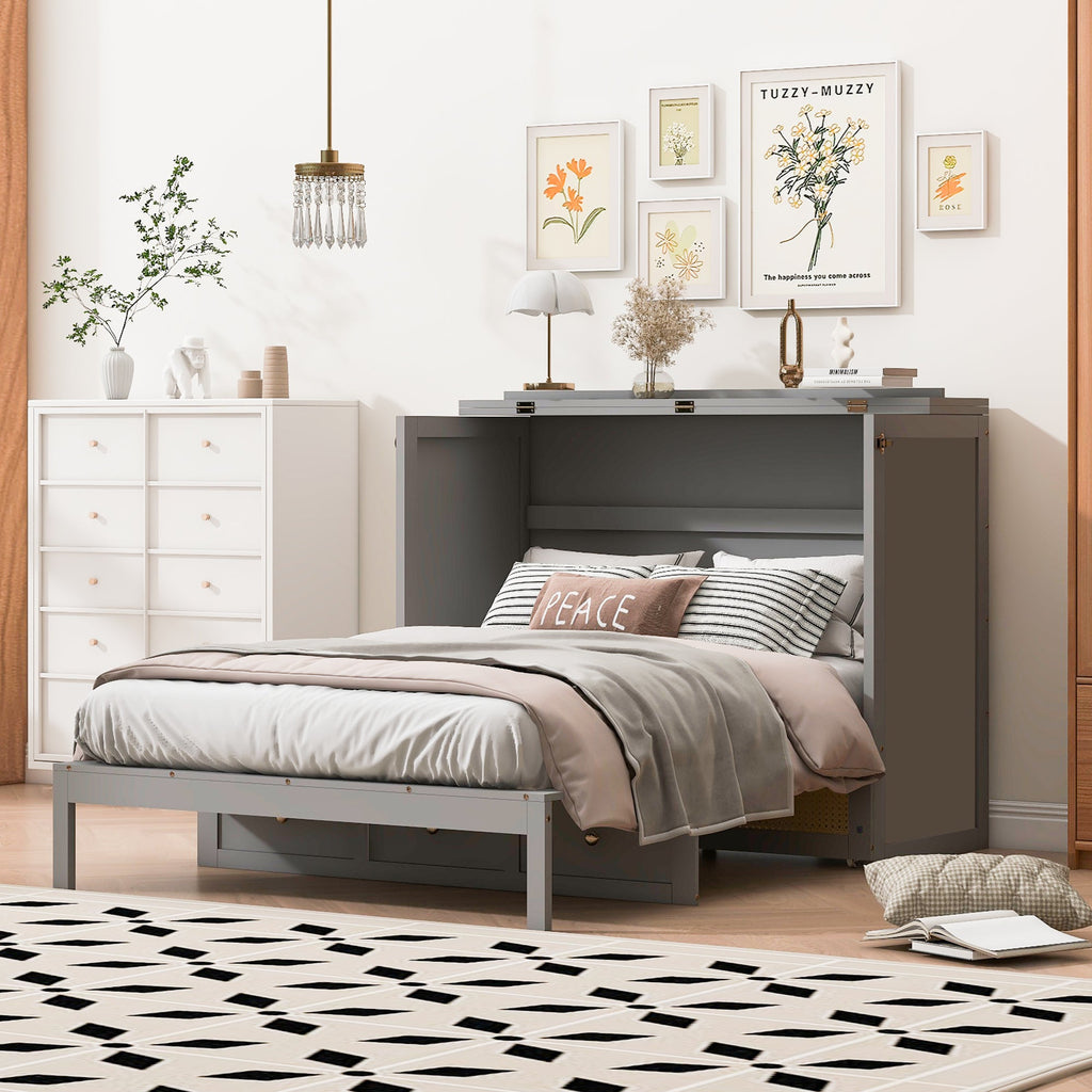 Full Size Murphy Bed with Large Drawers