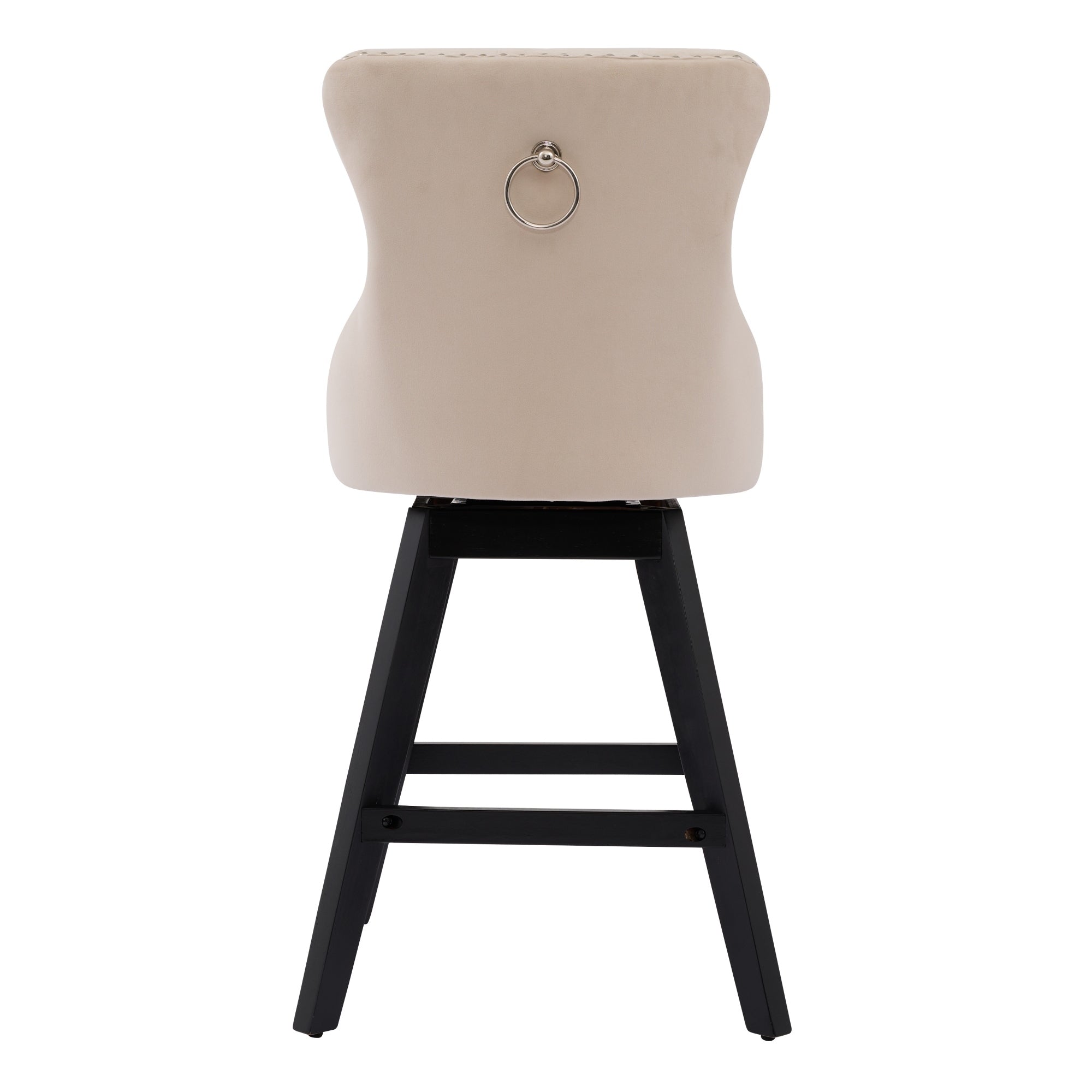 Swivel Velvet Barstools with Button Tufted Decoration (Set of 2)