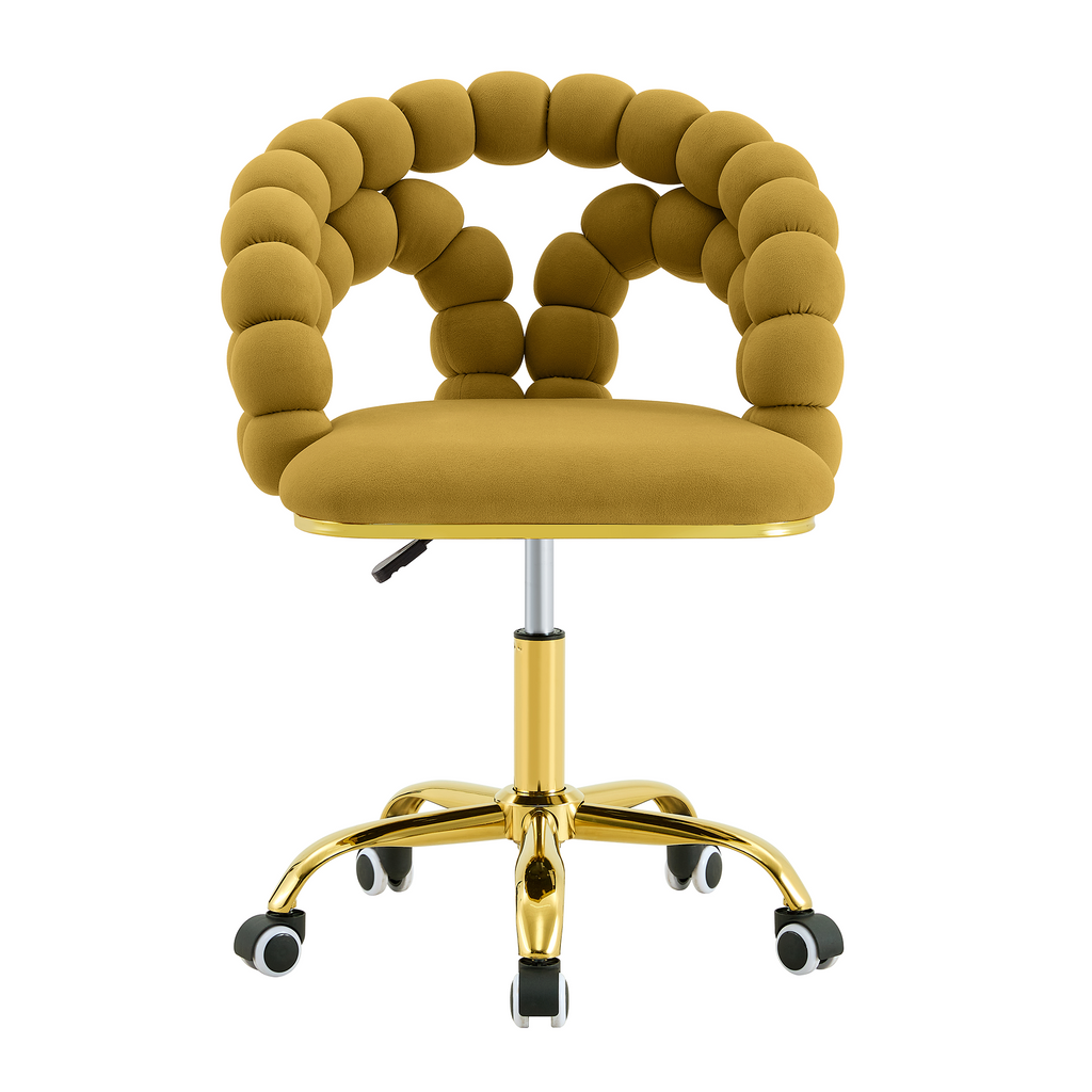 Coloful Modern Velvet Adjustable Swivel Desk Chair with Bubble Back