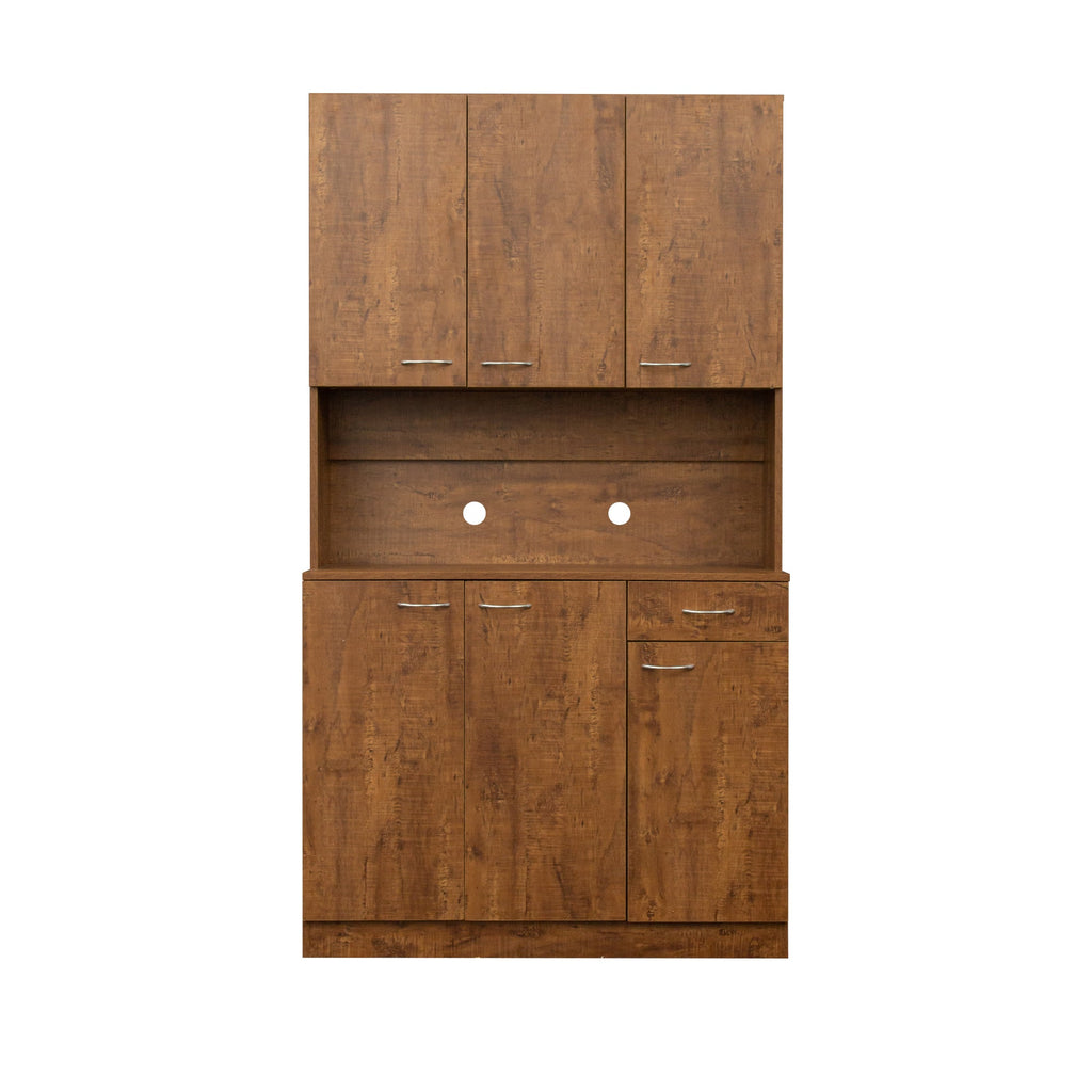 70.87' Tall White Kitchen Cabinet with 6-Doors