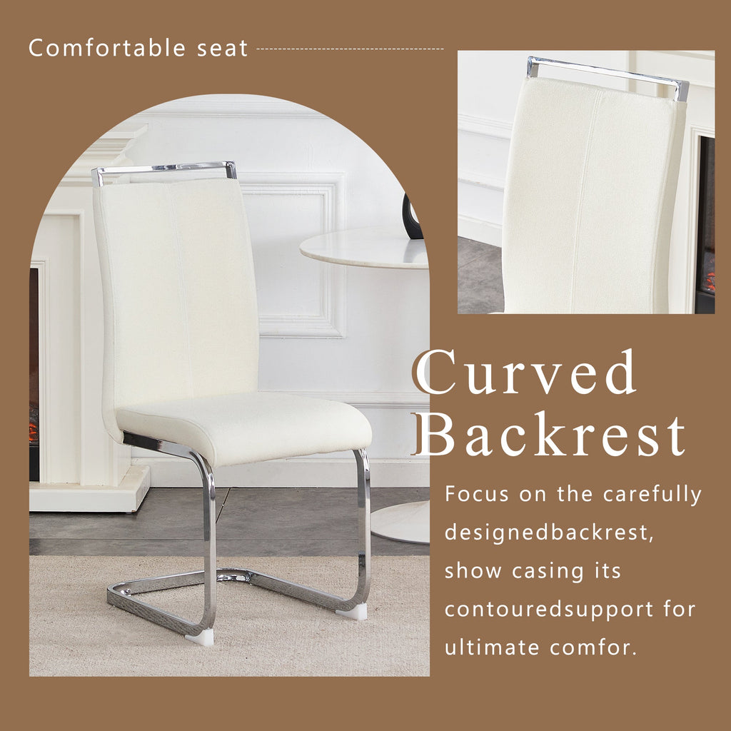 Luxury Style Grainy Fabric-like Dining Chairs (Set of 4)