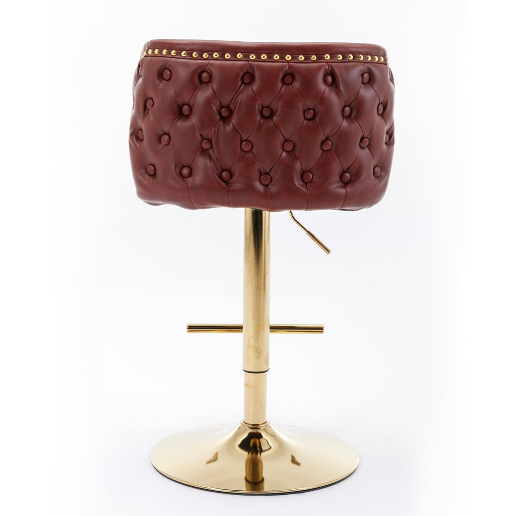 Modern PU Upholstered Bar Stools（Set of 2）