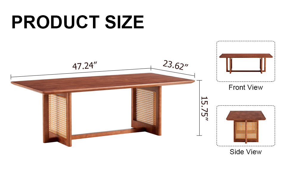 Chinese Style Rattan Solid Wood Coffee Low Table