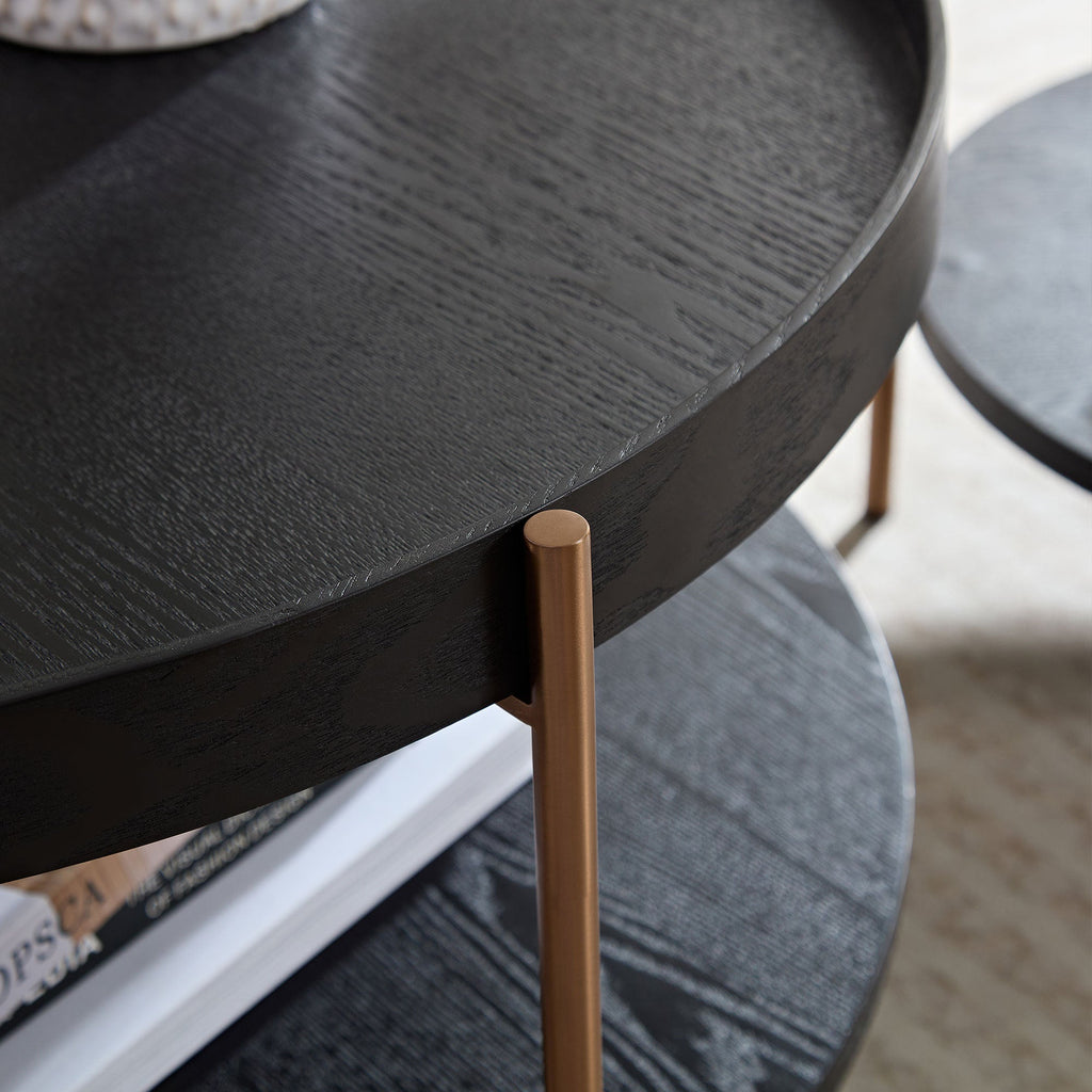 Modern 2 tier Round Coffee Table Set