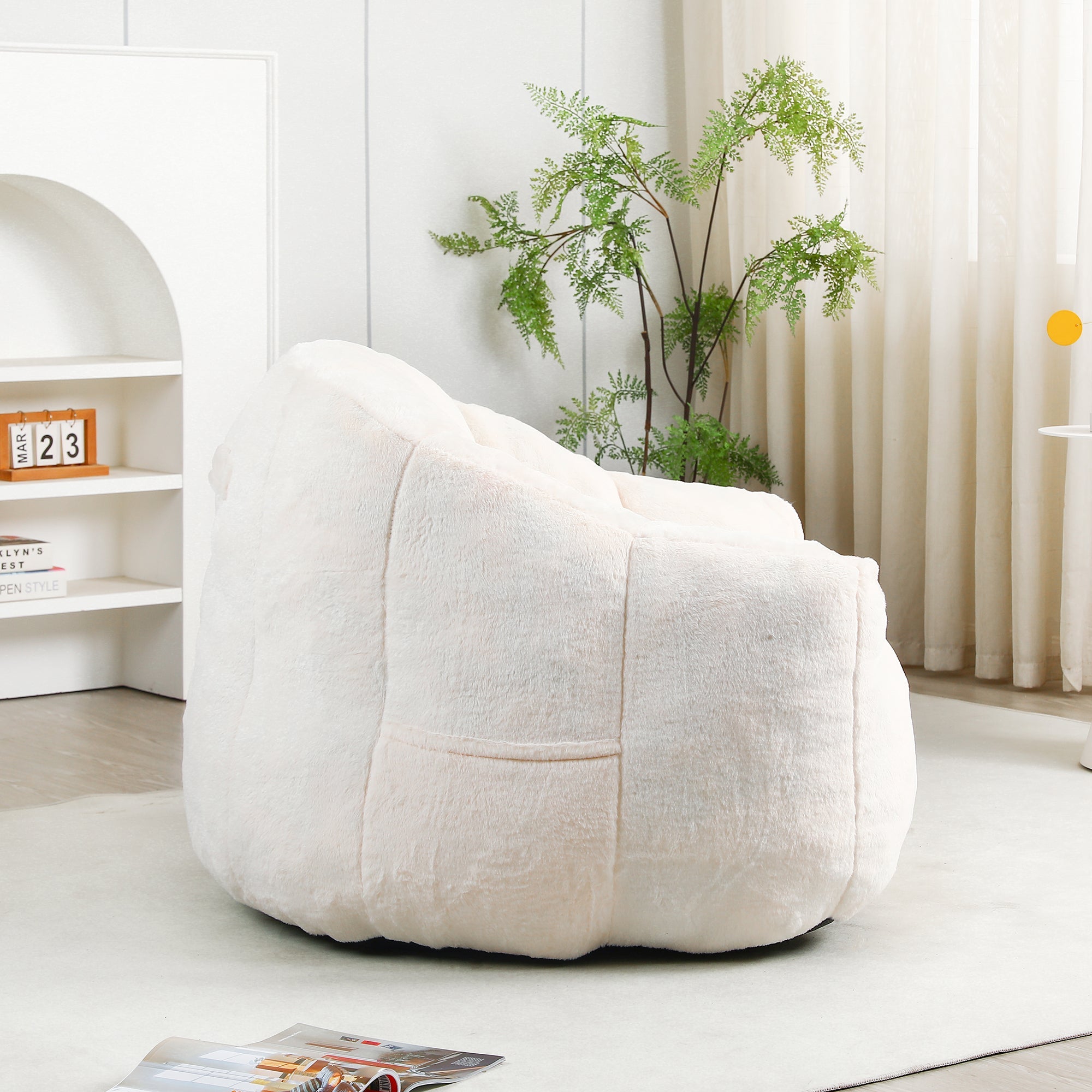 Bean Bag Sofa Chair with Armrests Stuffed