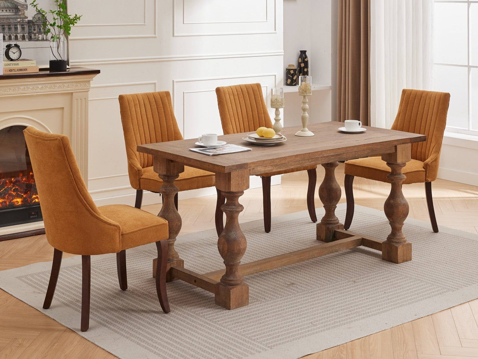 Rayon Cloth Flocking Velvet/Linen Dining Chairs (Set of 2)