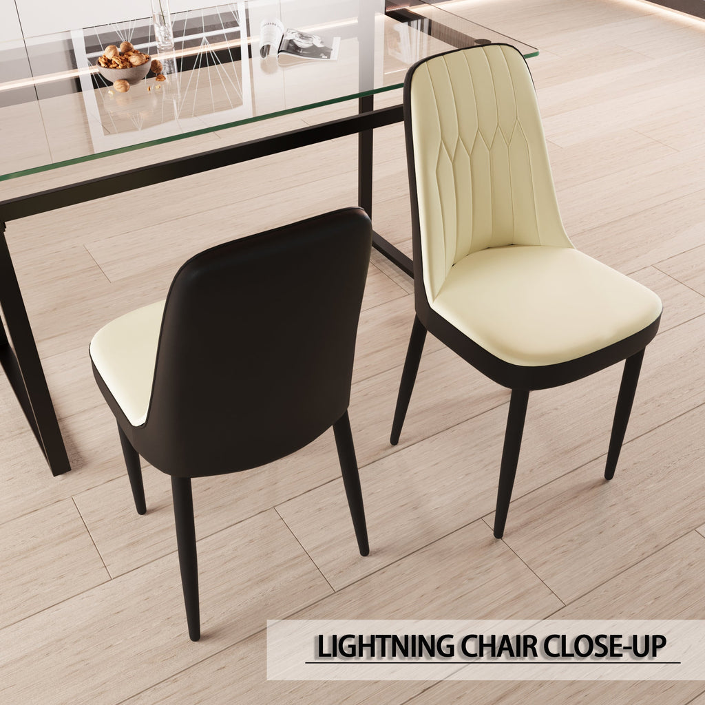 Modern Dining Chair Set of 4 with High-Quality PU Leather