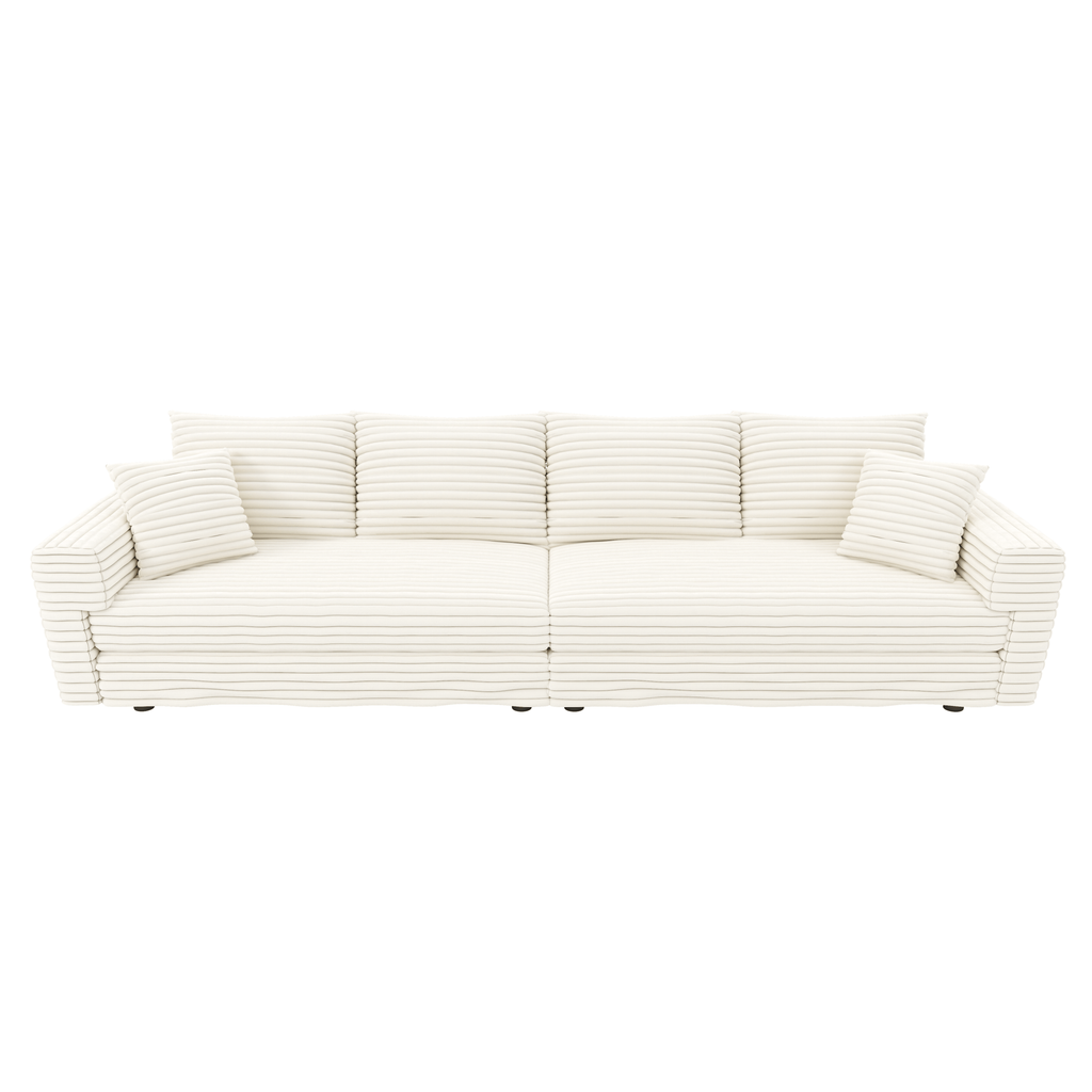 Modern 4 Seat Comfy Upholstered Sofa + Ottoman Option