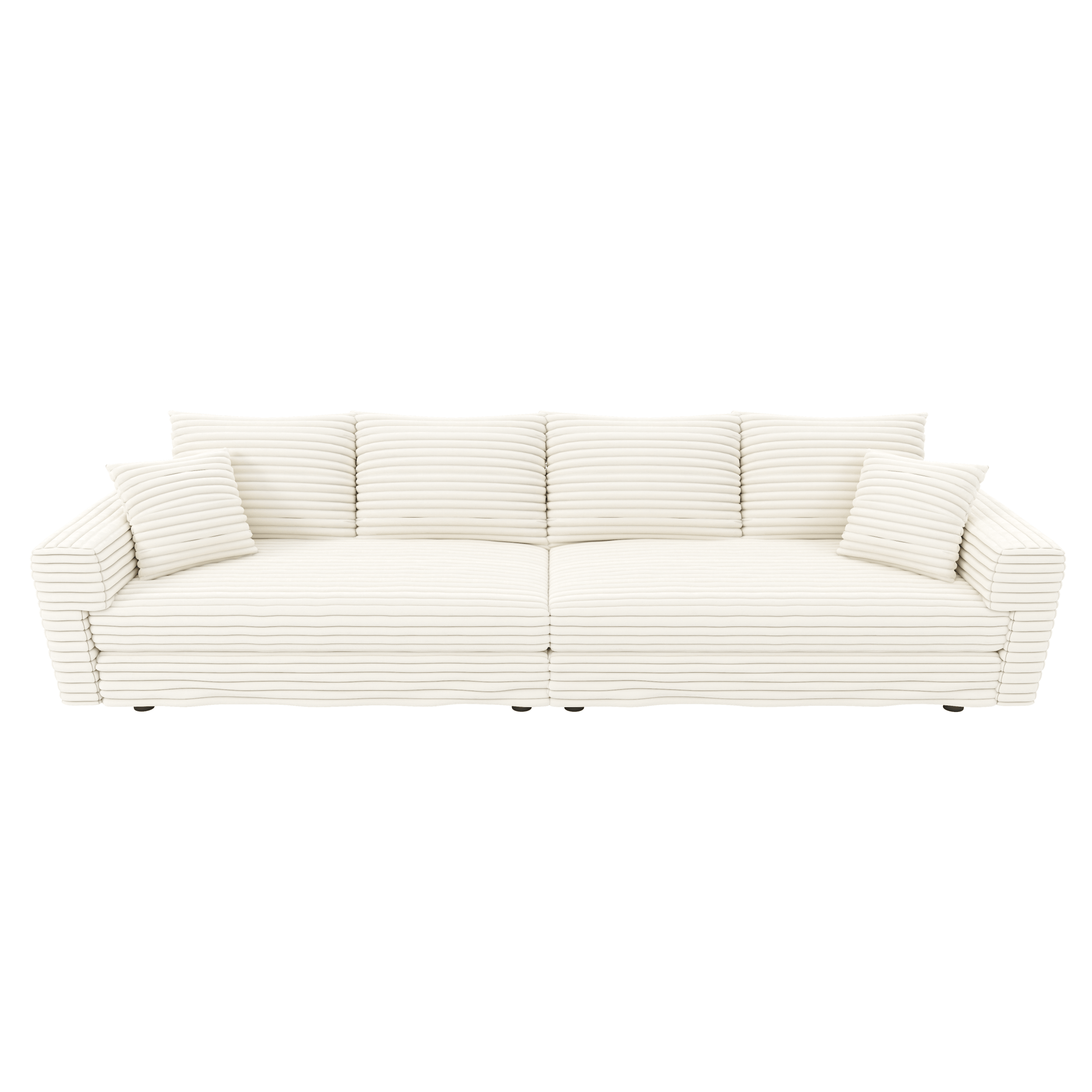 Modern 4 Seat Comfy Upholstered Sofa + Ottoman Option