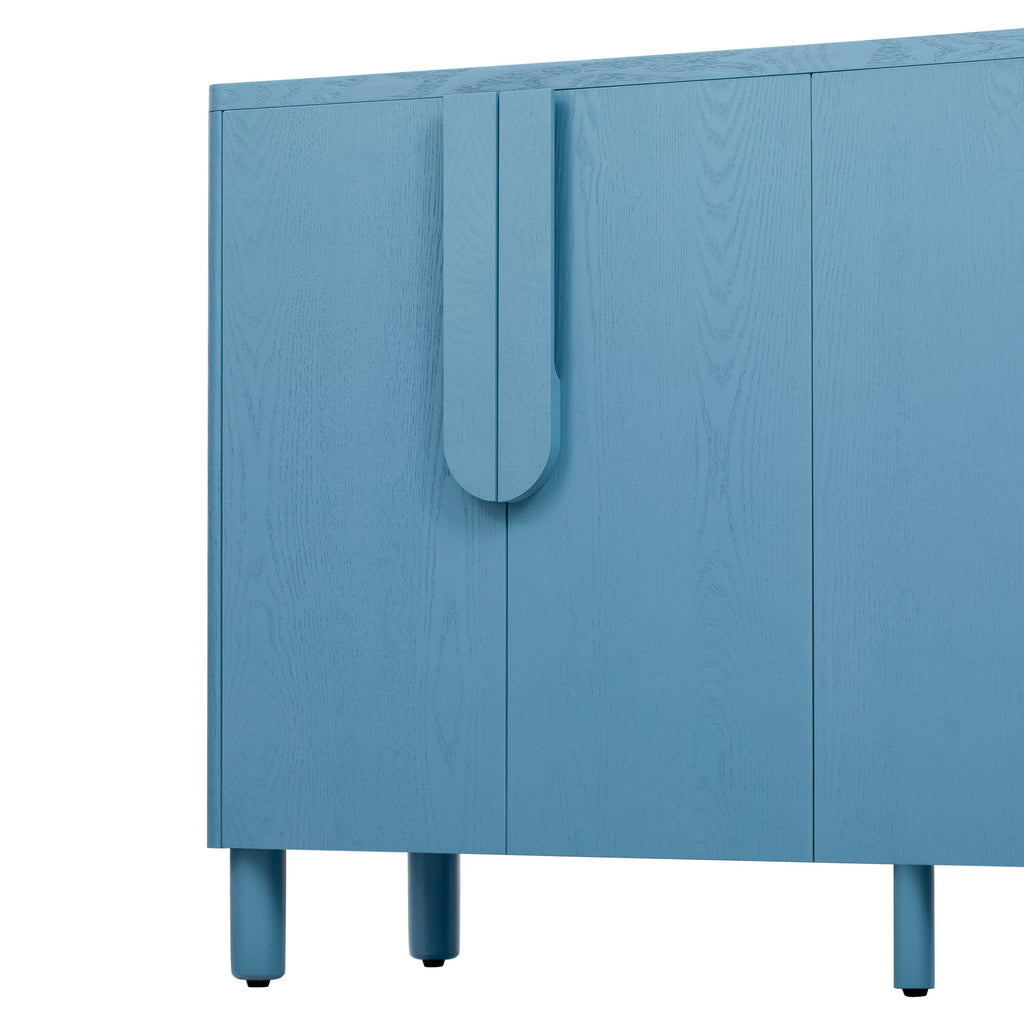Wood Storage Cabinet with Unique Arc Handles
