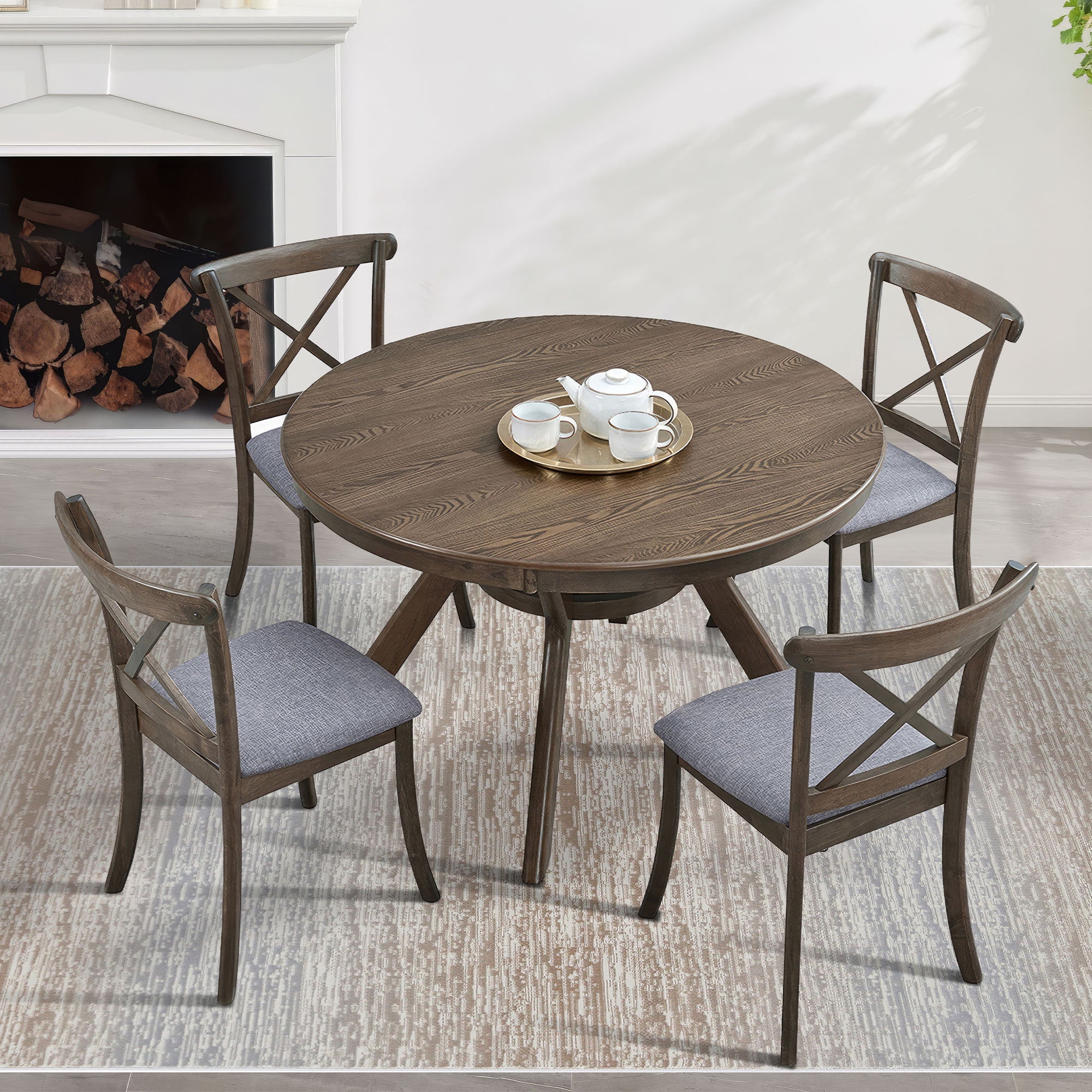 Wooden X Back Dining Chairs (Set of 2)