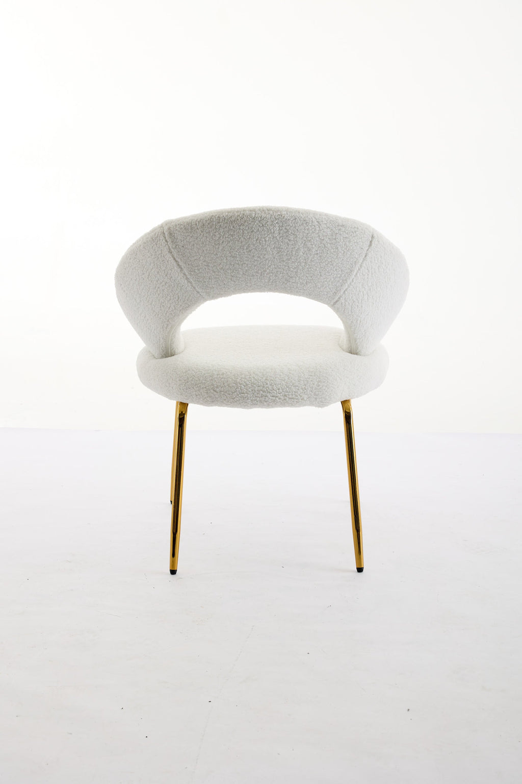 Velvet/Teddy Fabric Dining Chairs with Curved Backrest