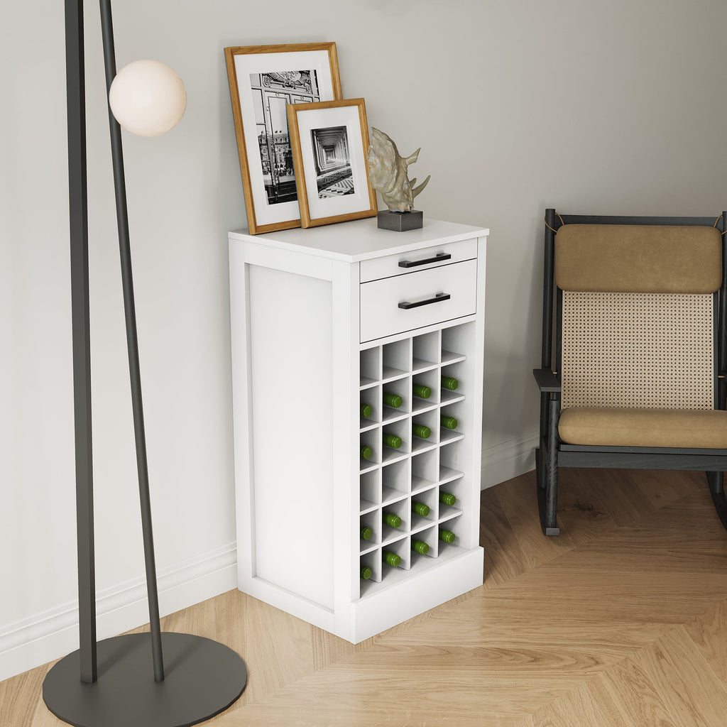 White Modular Wine Buffet Cabinet