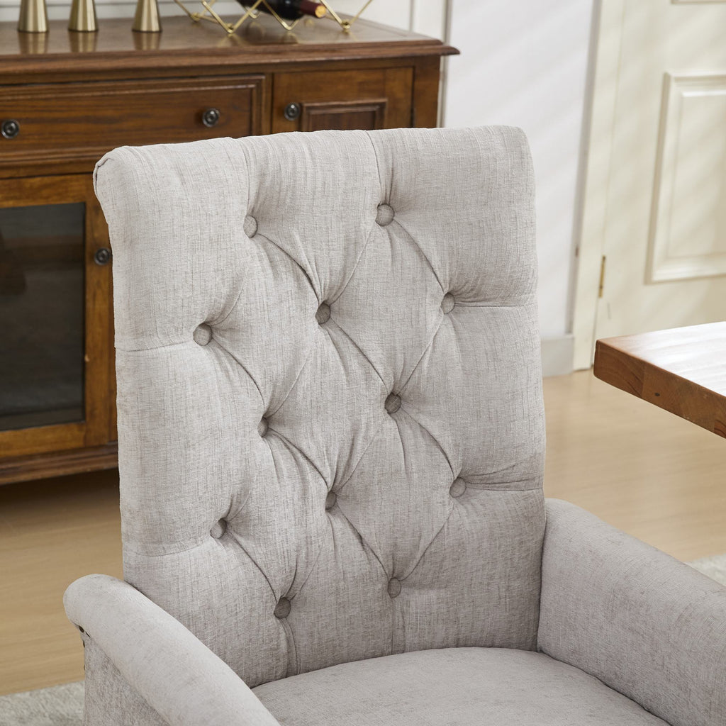 Elegant Upholstered Chenille Fabric Accent Dining Chair
