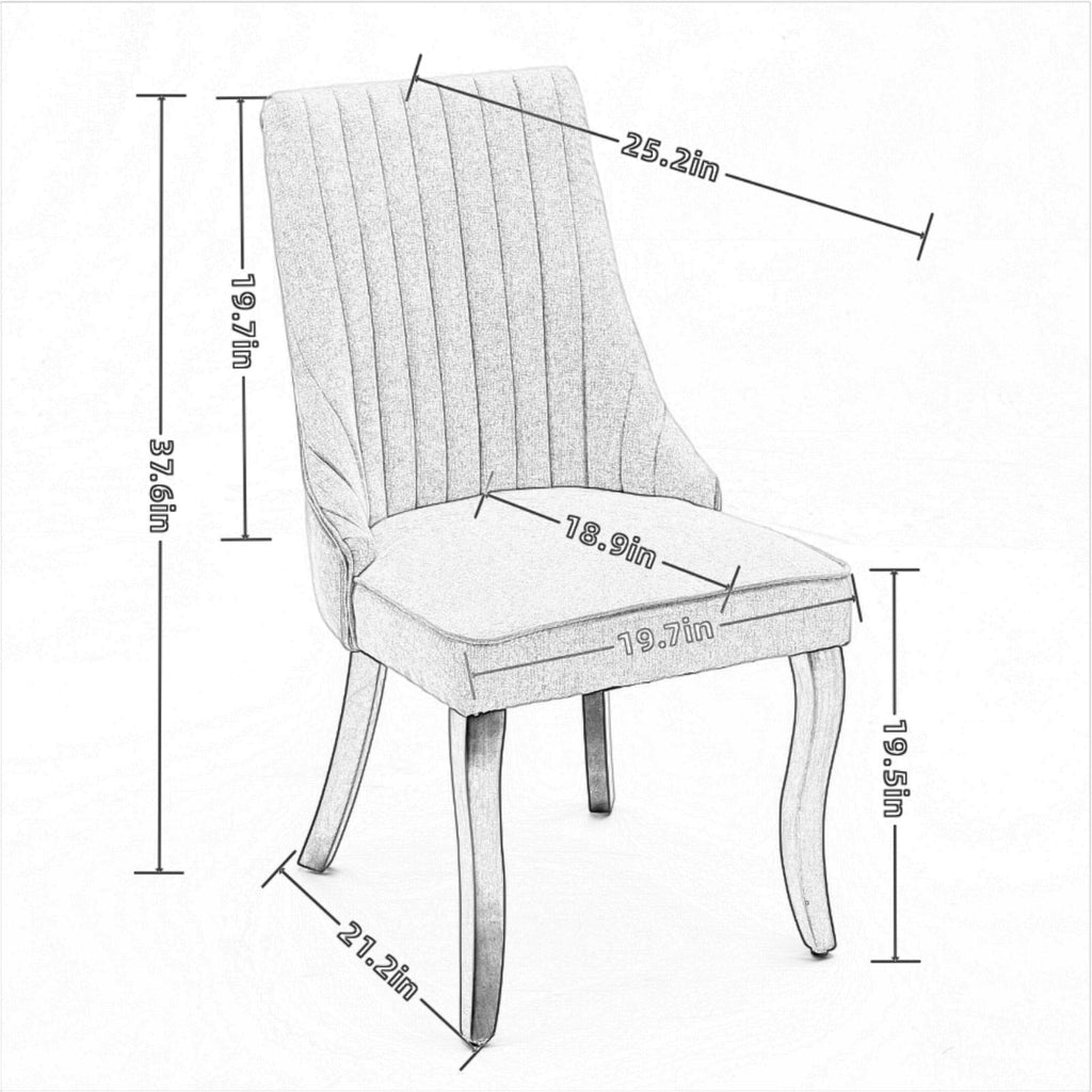 Rayon Cloth Flocking Velvet/Linen Dining Chairs (Set of 2)