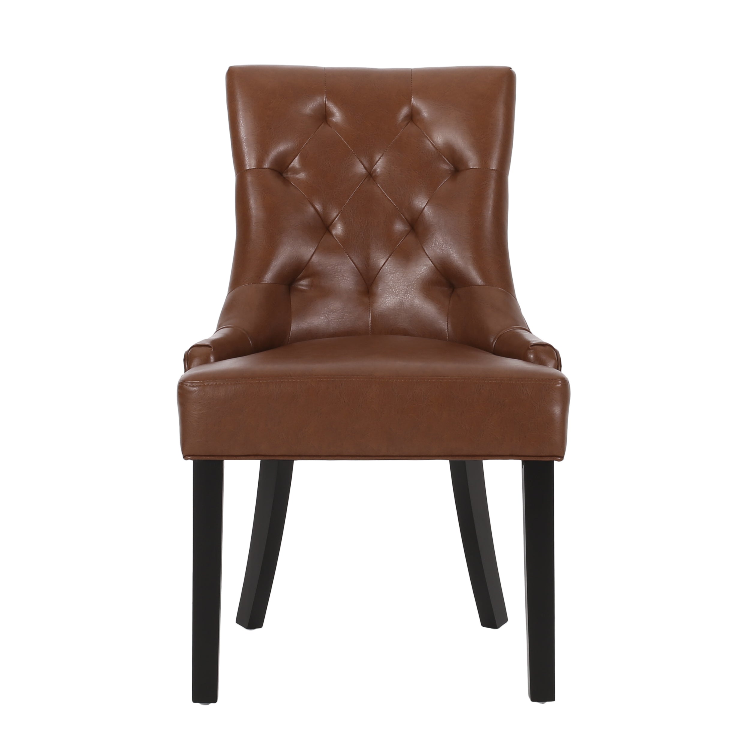 Contemporary  Light Brown PU Dining Chair (Set of 2)