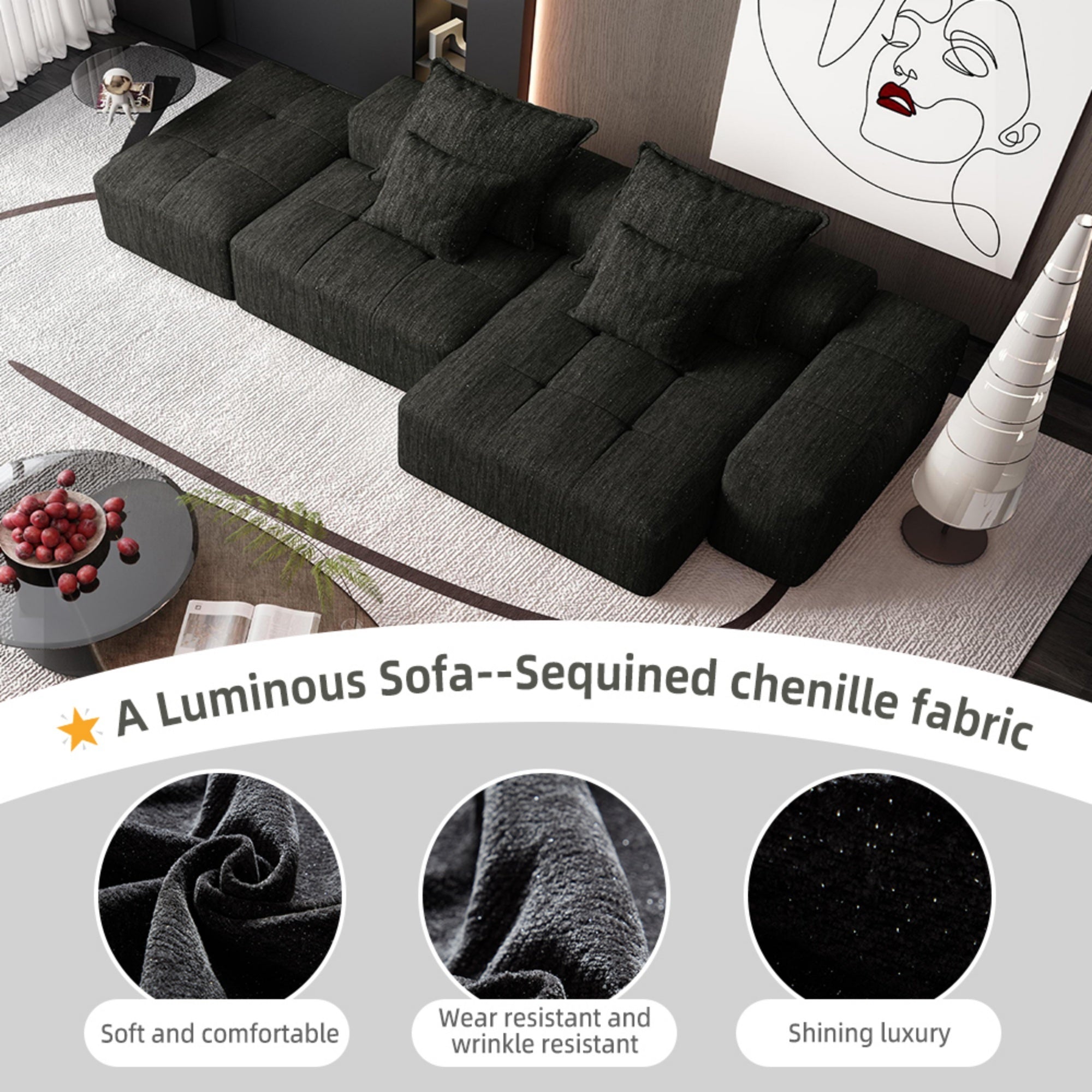 Modern Oversized Modular Sectional Sofa