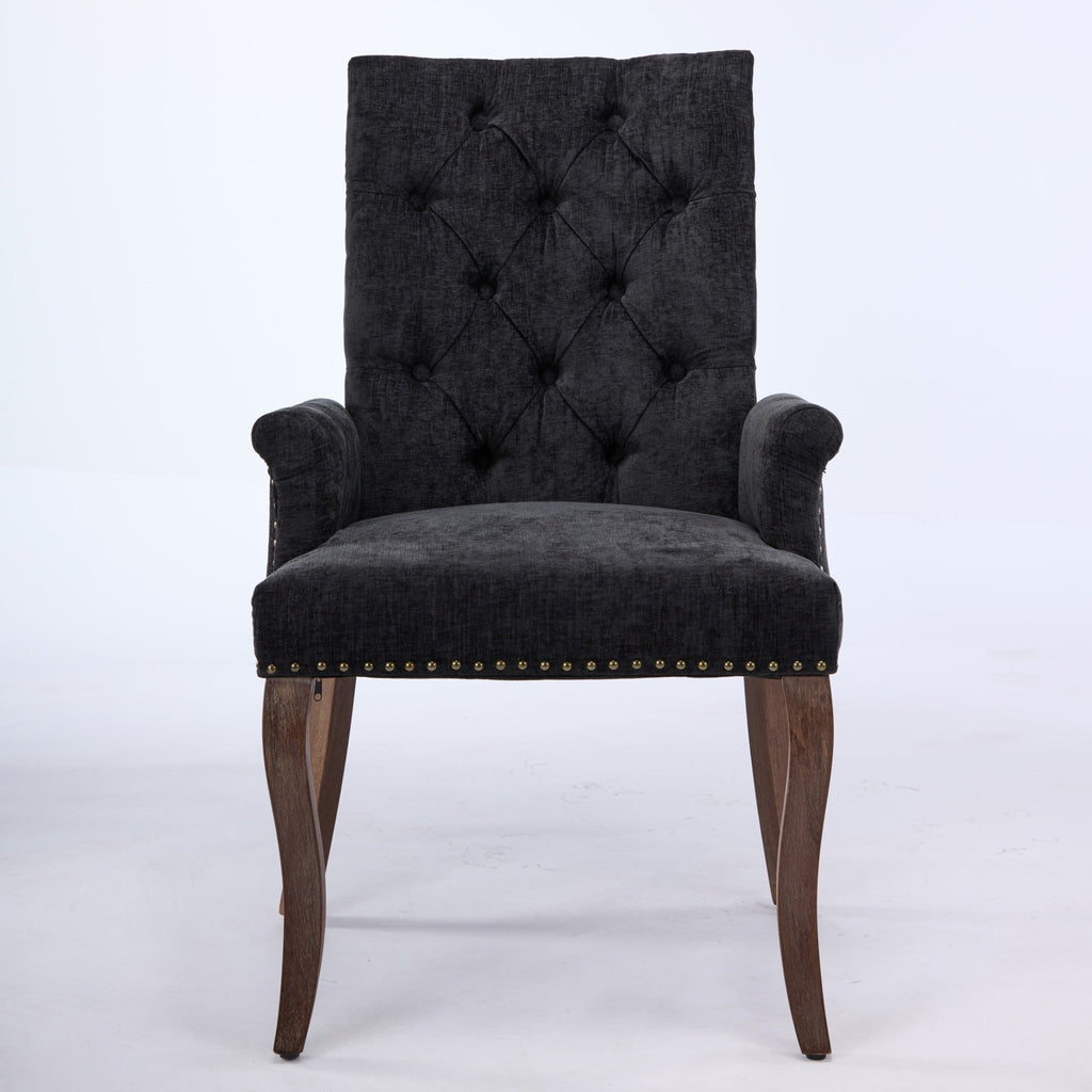 Elegant Upholstered Chenille Fabric Accent Dining Chair