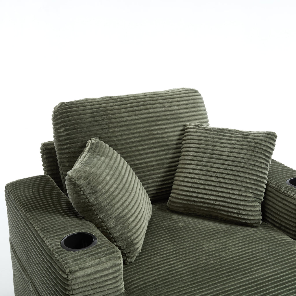 Corduroy Upholstered Chaise Lounge Sofa