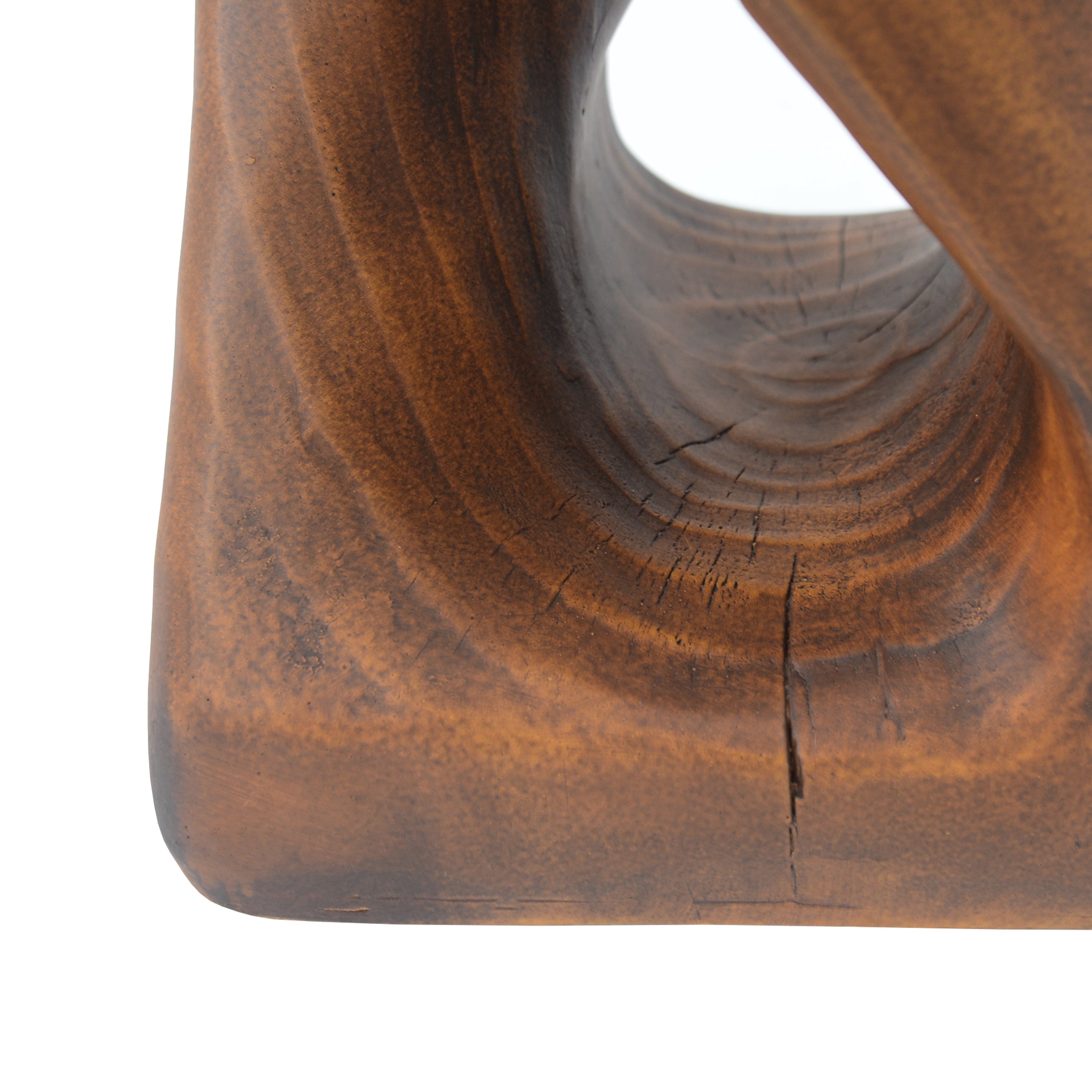 Twist Shape Side Table with Wood-like Texture