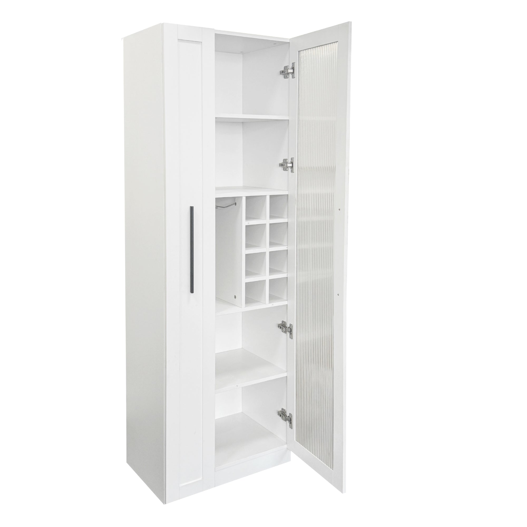Farmhouse Kitchen Storage Cabinet with Glass Doors