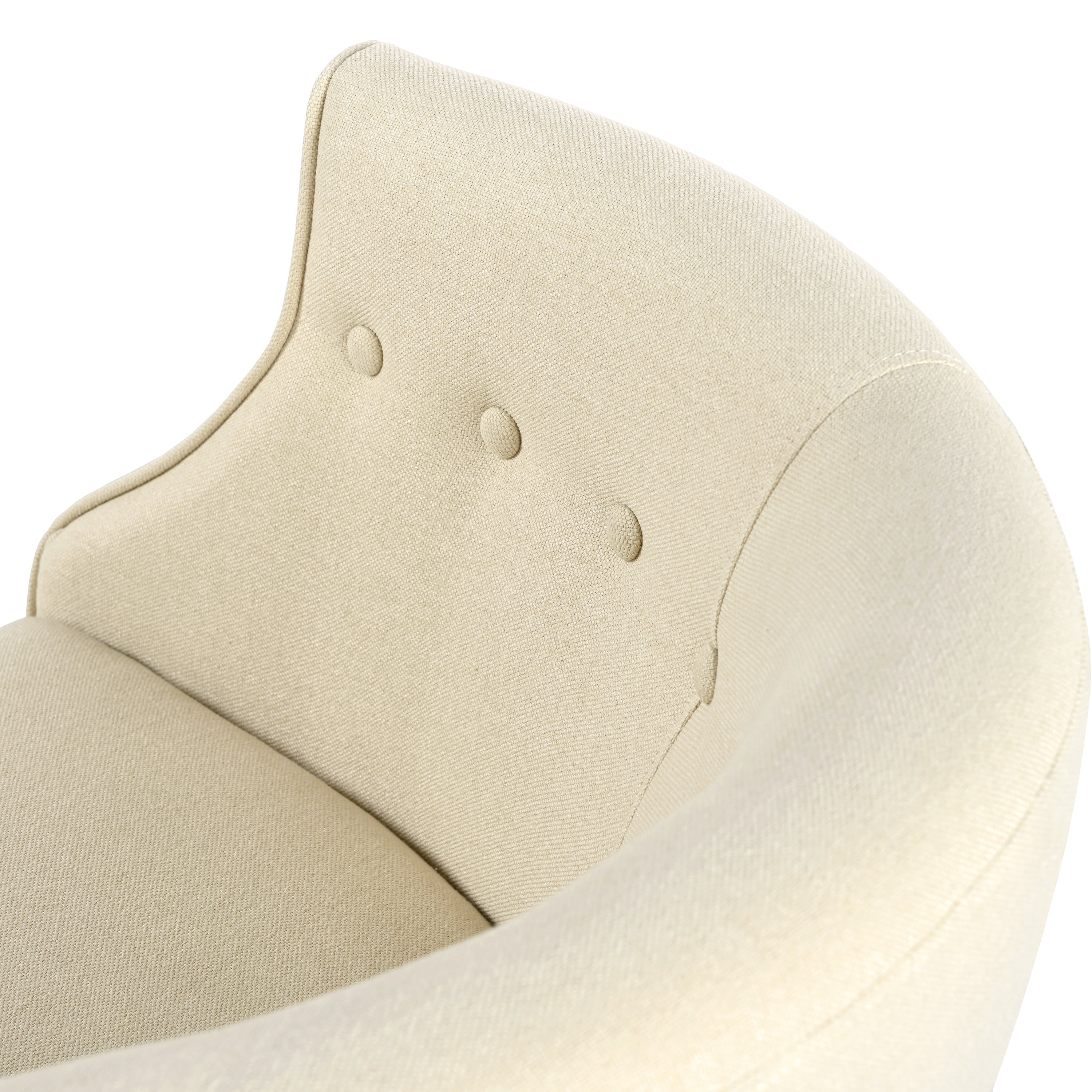 Modern Club Chair with Button-Tufted Back and Tonal Piping