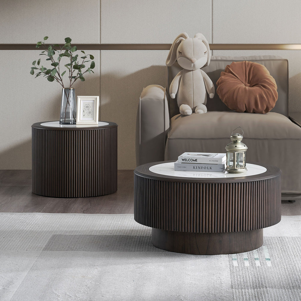 Modern Faux Marble Pattern Stickers Coffee Table Set