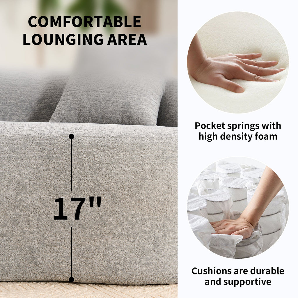 30D High-Density Sponge Sectional Couch for Living Room
