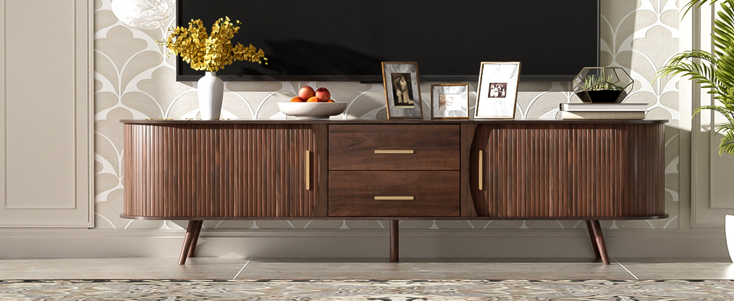 Mid-Century Modern TV Stand for 80' TV