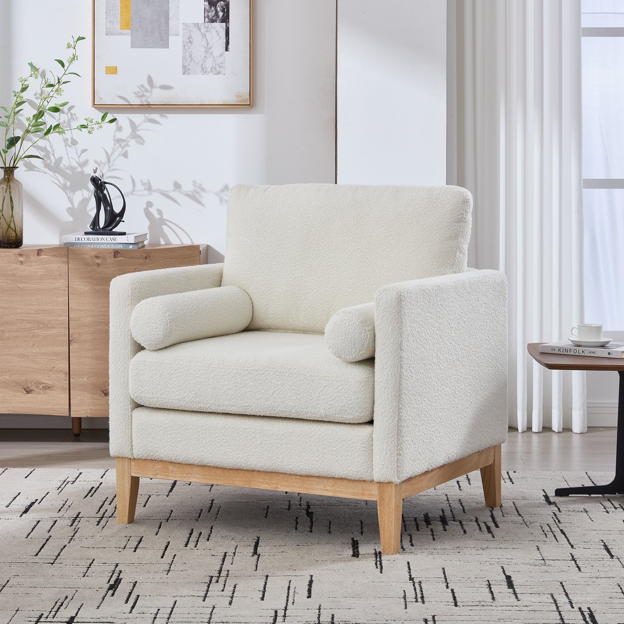 35.4' Wide Modern Farmhouse Performance Accent Sofa Chair