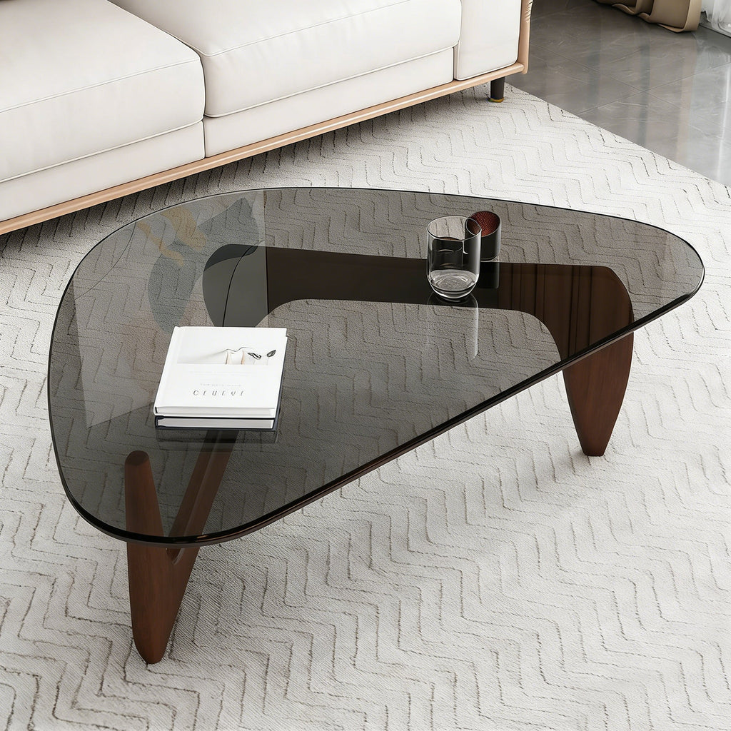 35.8' x 25.6' x 15.7' Mid Century Modern Glass Coffee Table