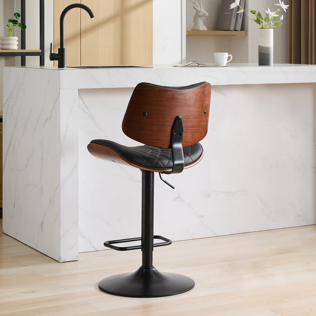 Mid Century Walnut Bentwood Bar Stools