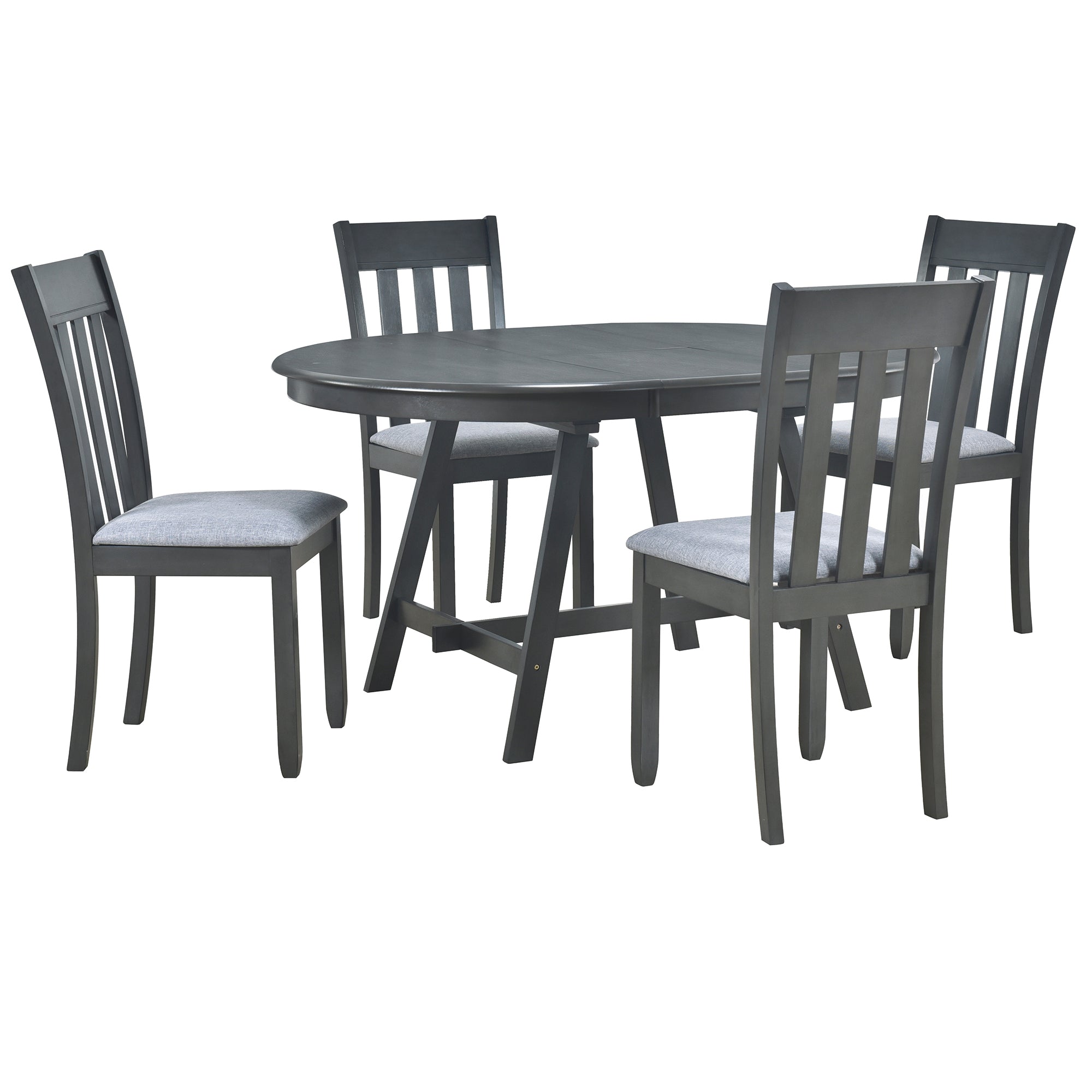 Modern Farmhouse 5-Piece Wood Dining Table Set