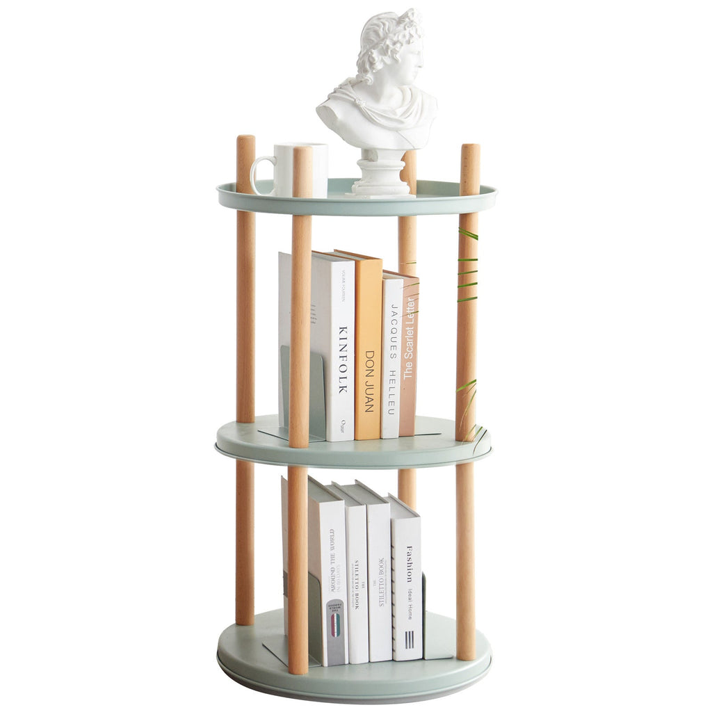Multifunctional 360° Rotating Bookshelf with 3-Tier