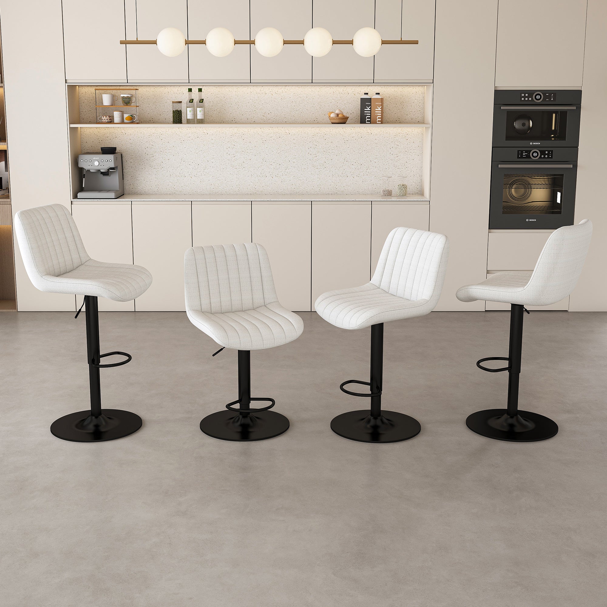Swivel Bar Stools with Adjustable Height (Set of 2)