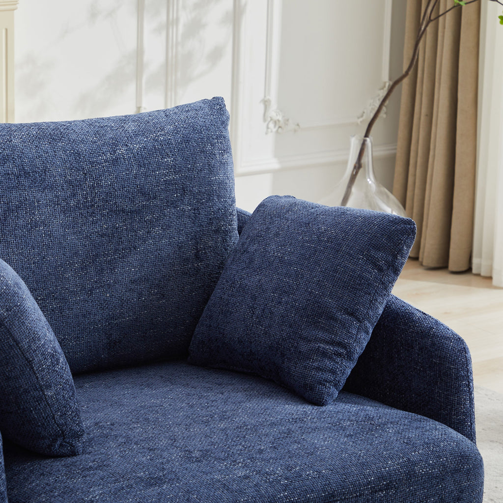 40.55'W Swivel Accent Sofa Chair with 2 Thorw Pillows
