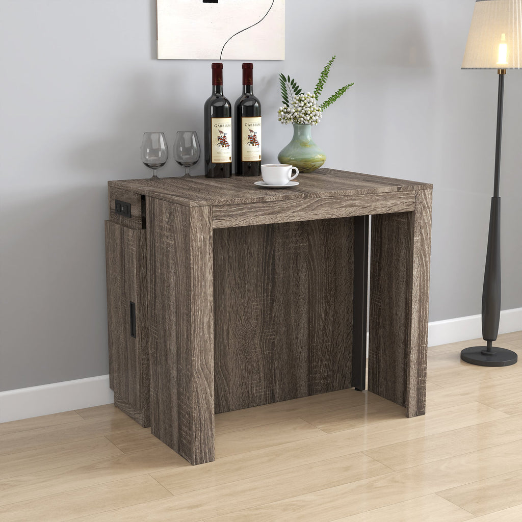 Modern Multifunctional Extendable Dining Table with Outlet