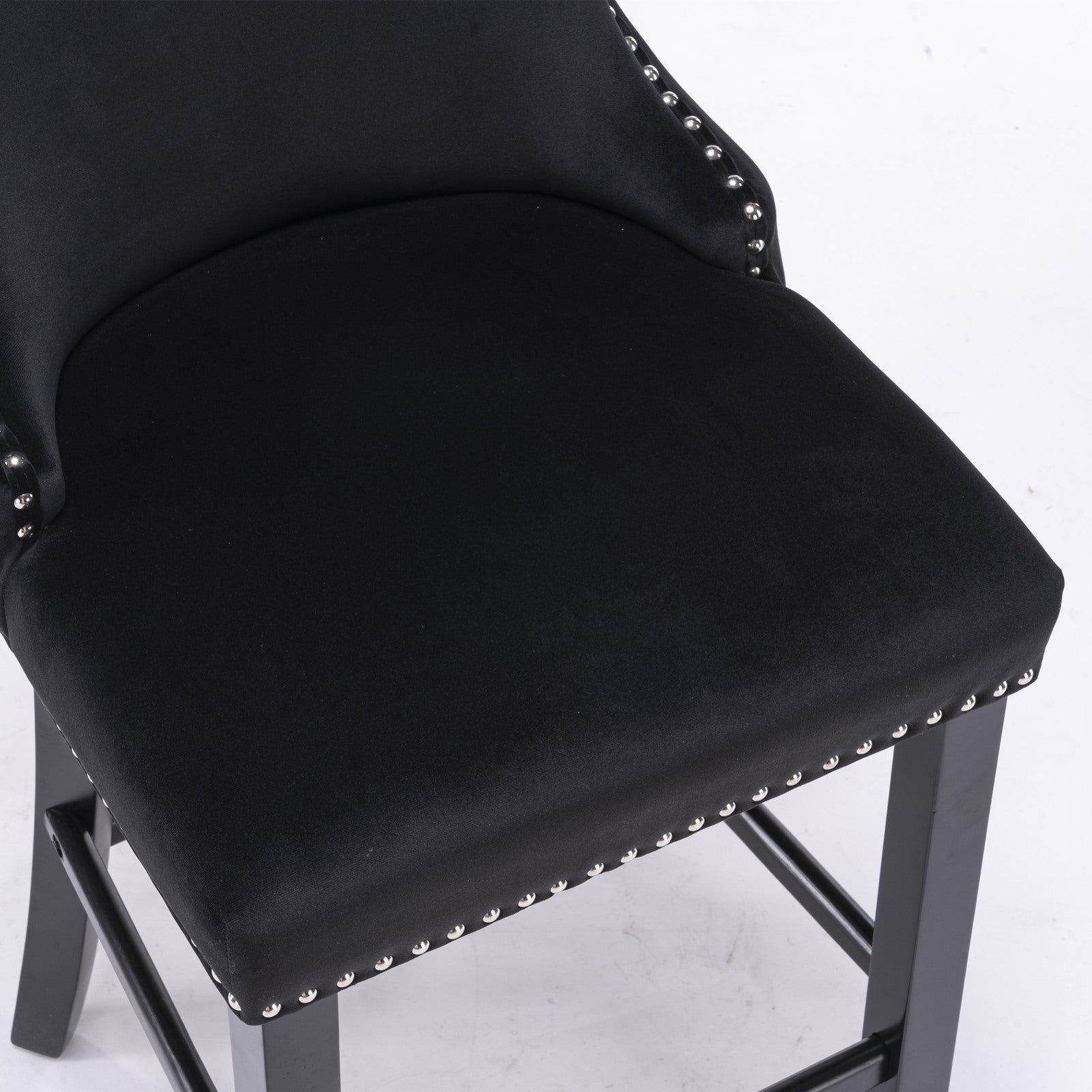 Leisure Style Velvet Upholstered Wing-Back Barstools (Set of 2)