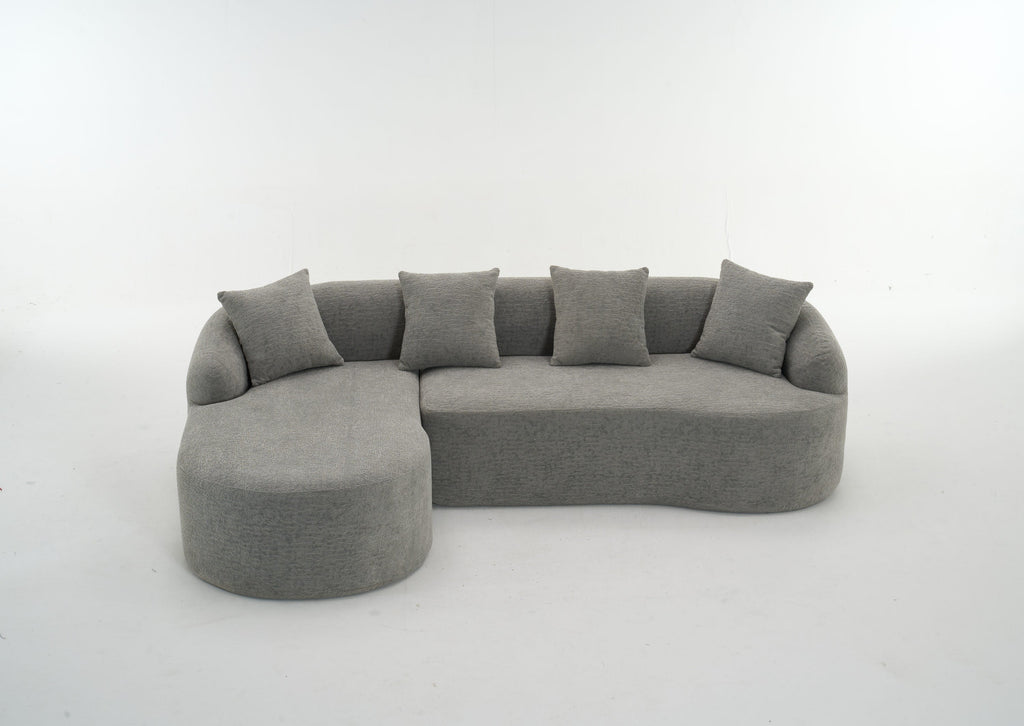 Boneless L-Shape Sectional Sofa with Curved Chaise