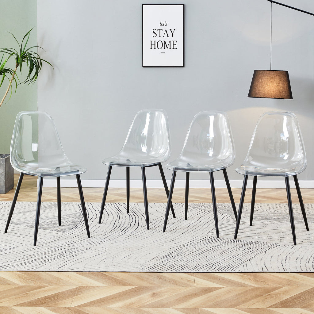 Modern Minimalist Transparent Metal Dining Chairs