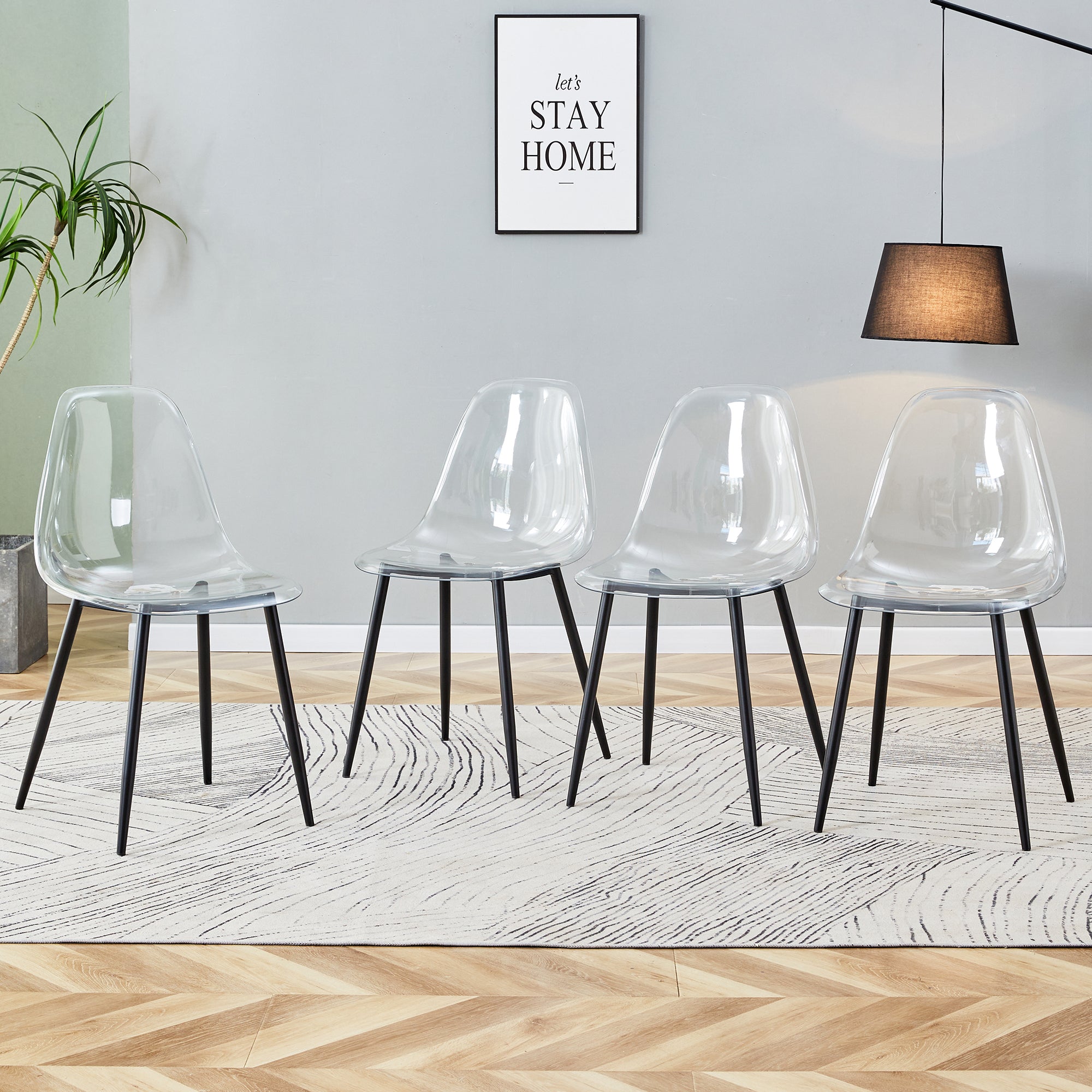 Modern Minimalist Transparent Metal Dining Chairs